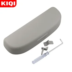 KIQI Car Sunglasses Storage Box - Premium Glasses Holder Case and Accessories (Grey)