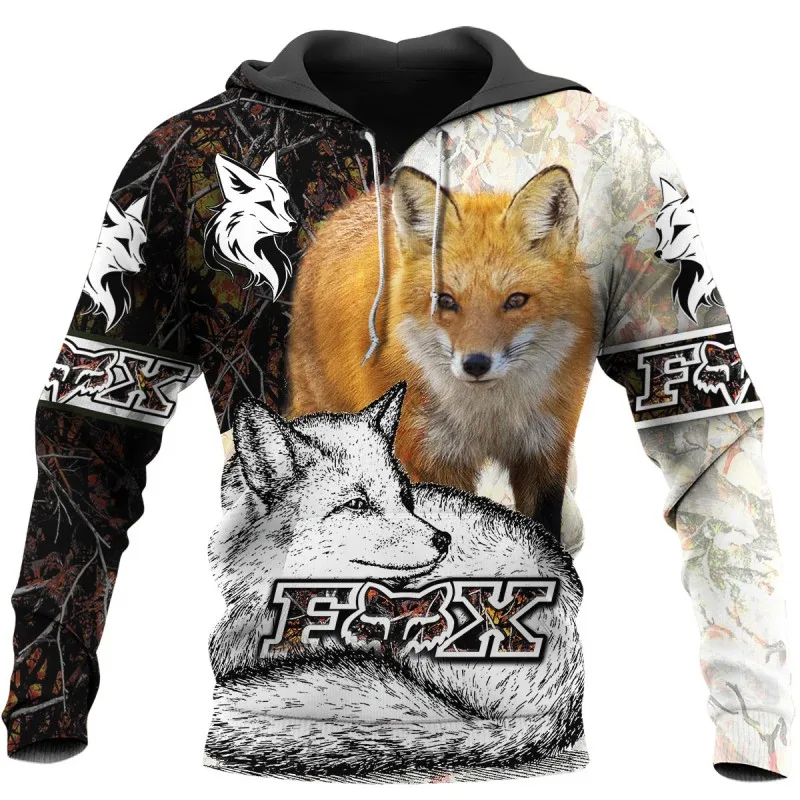 

Fashion Fox Hunter 3D Print Hoodie Casual Street Hip Hop Element Zipper Hoodie Autumn Winter Long Sleeve Sweatshirt