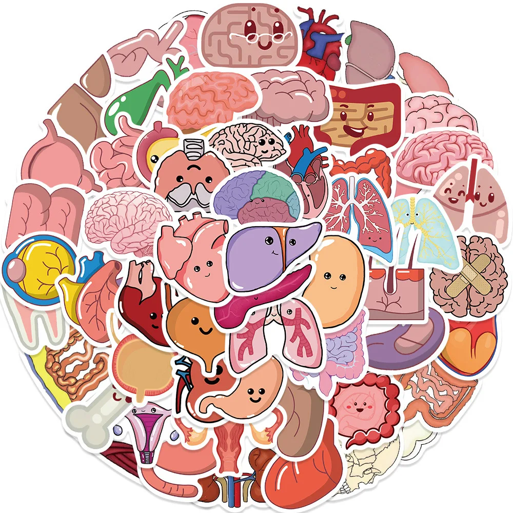 

10/30/65Pcs Cute Organ Waterproof Graffiti Sticker Decorative Luggage Cup Laptop Phone Skateboard Guitar Scrapbook Kids Stickers