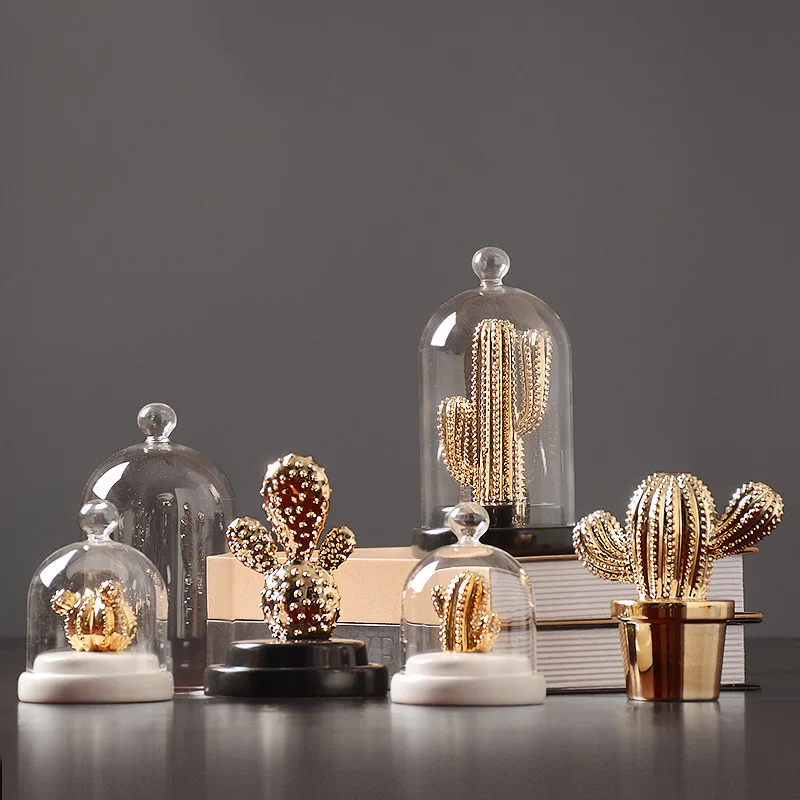 

Светильник и роскошные керамические украшения в европейском стиле в виде кактуса, креативные ремесла в скандинавском стиле для гостиной, домашние мягкие украшения