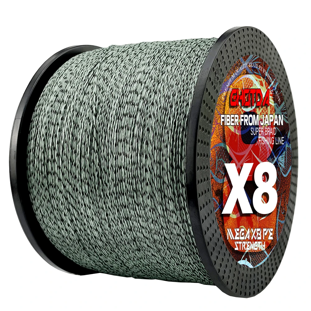 

GHOTDA Braided Fishing Line Speckle PE Fishing Line 8 Strand Saltwater 18LB-78LB Fishing Wire Carp Multicolor Multifilament Line