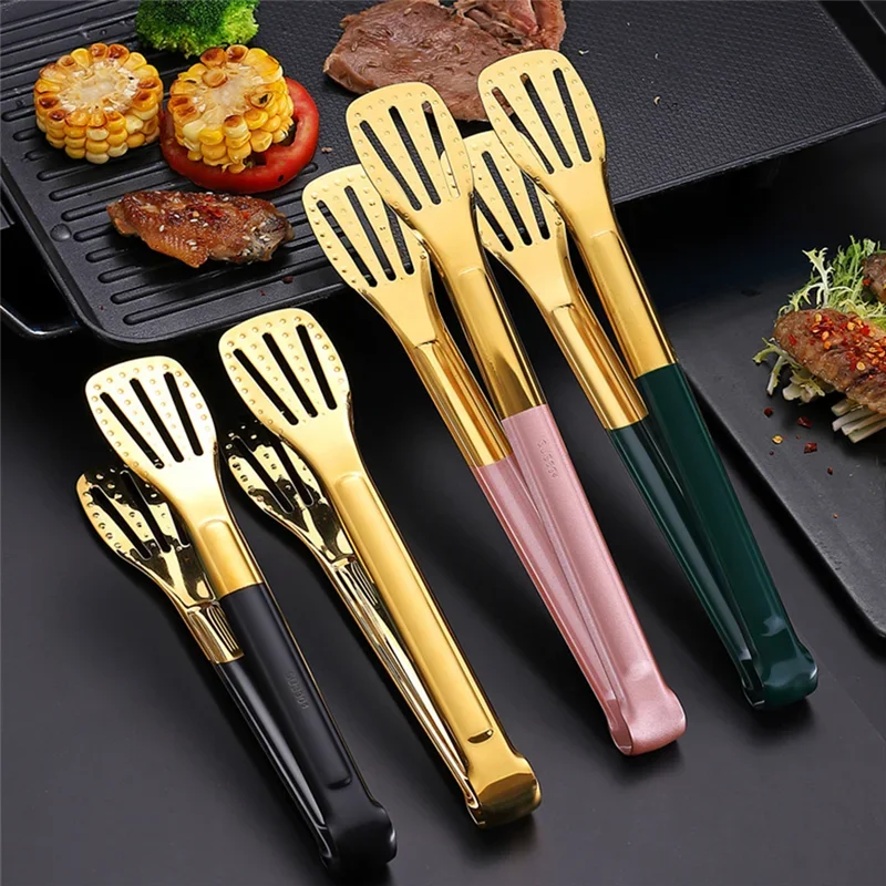 

Stainless Steel Food Barbecue Grilling Clips Non-slip Heat Resistant Meat Pastry Tongs Cooking Serving Clamp Kitchen Accessories