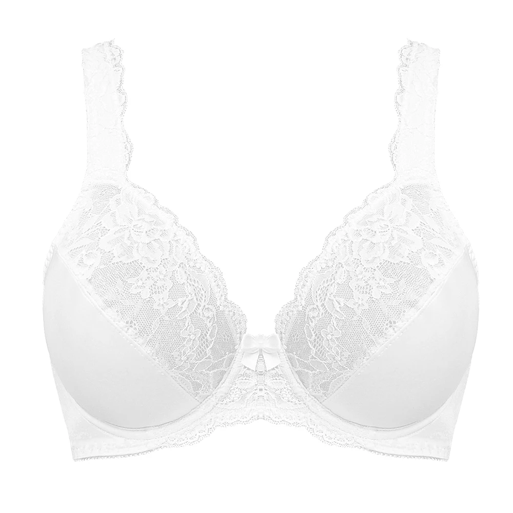 Women's Full Coverage Lace Bra Plus Size Bra Lager Bosom Embroidery Minimizer Bra For Women Thin Soft Bralette C D E F G H I J