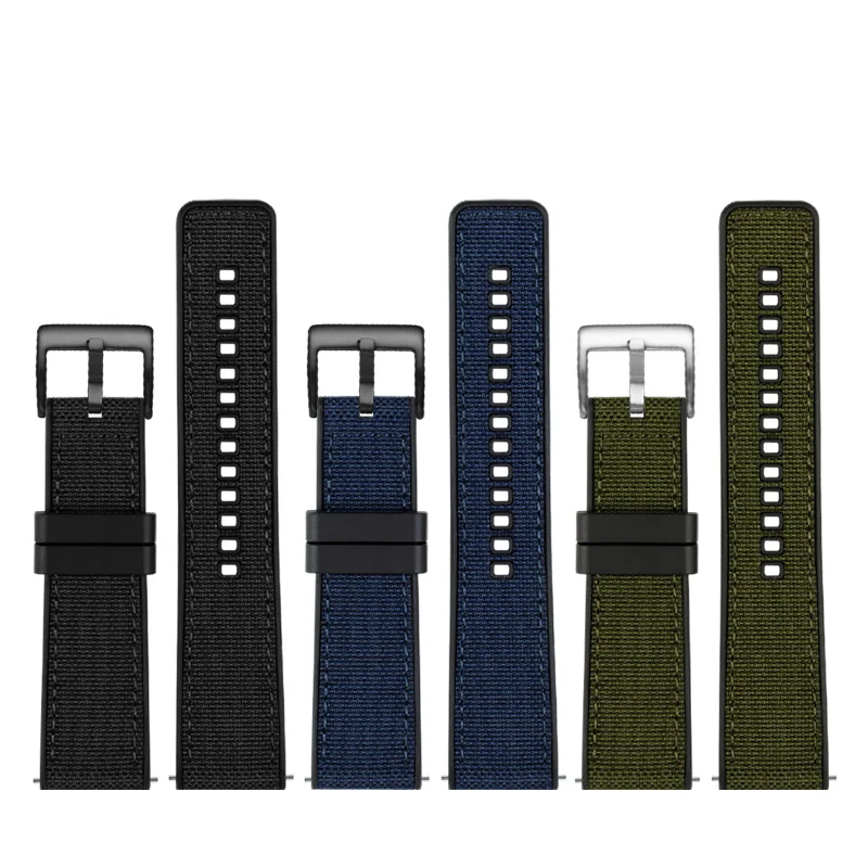 20MM 22MM 24MM Nylon Watch Band For Seiko Casio Mido Citizen Watch Strap Waterproof Sport Bracelet Canvas Universal Straps Black