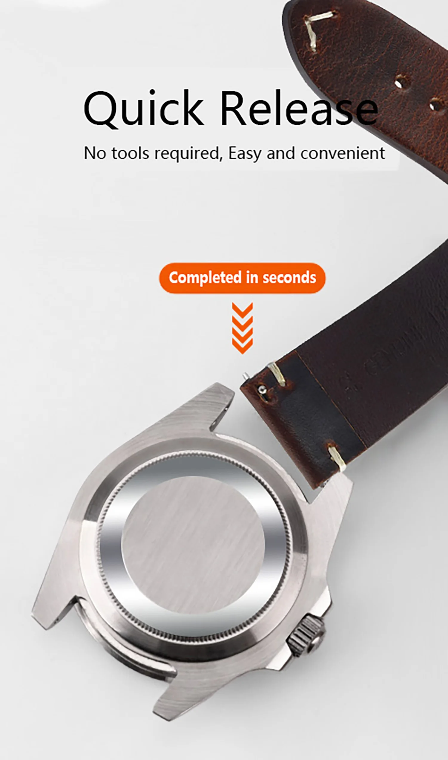 รูปสินค้า สายนาฬิกาหนังแท้ Quick Release คุณภาพพรีเมียม