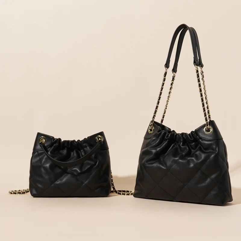 Autumn and winter new bucket bag, women's garbage bag, tote bag, chain strap, single shoulder leather armpit bag