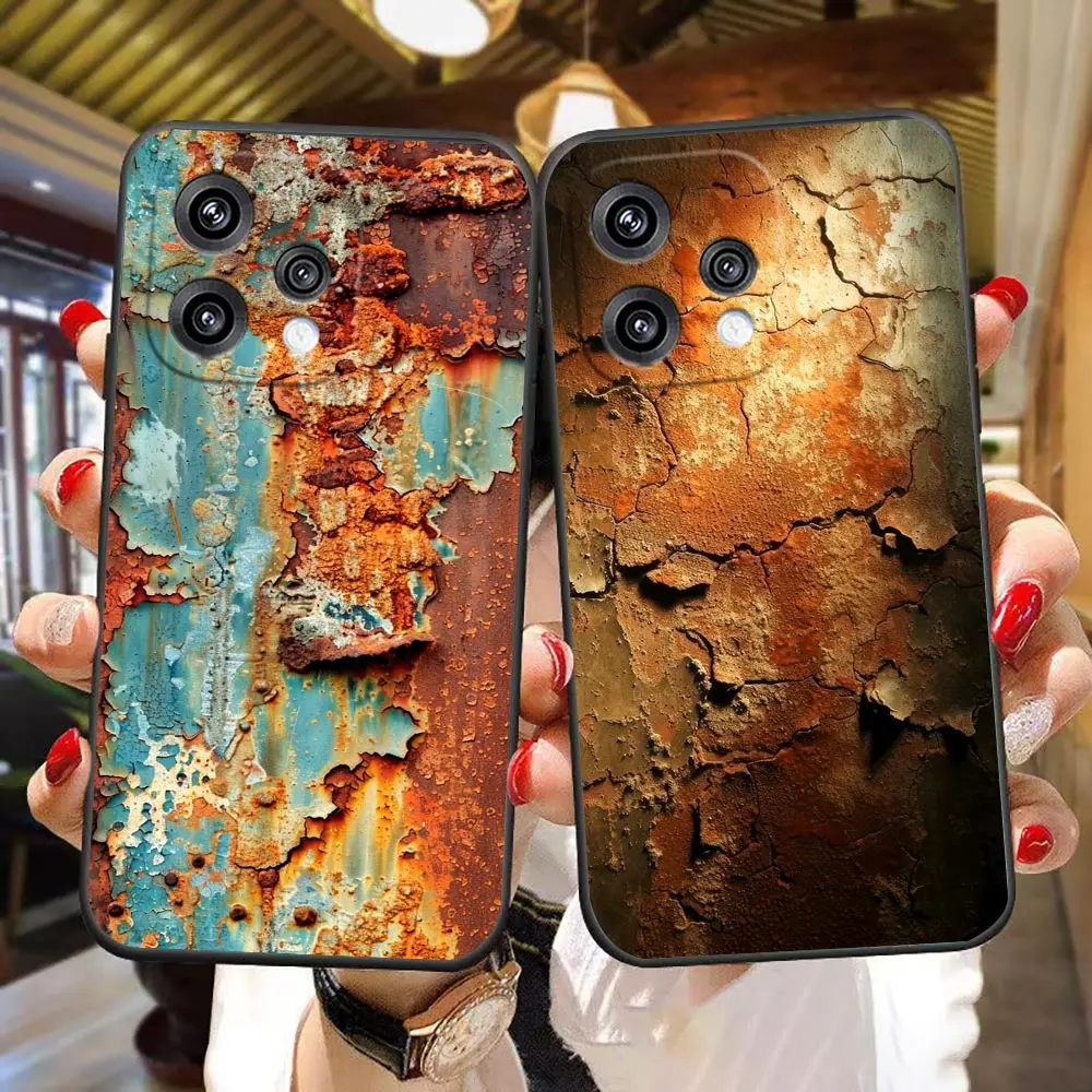 Durable TPU Phone Case with Coarse Metal Texture and Rustic Finish