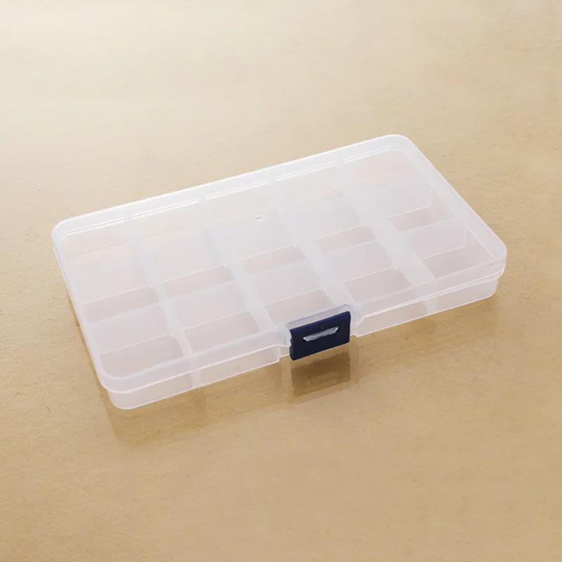 15 Grids Combined Transparent Desktop Organizer Pencil Box Plastic Desk Storage Box Classification School Office Stationery