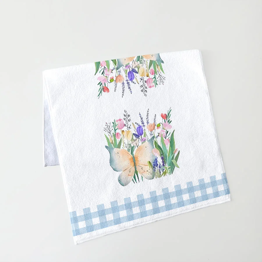 Lemon Tea Napkins 4-pack vintage floral and butterfly napkins 40 * 60cm flat stain resistant dining kitchen use