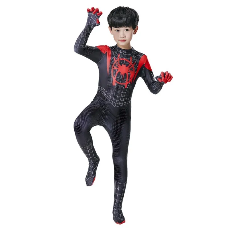 Kids Cosplay Costume Spider Man Cosplay Jumpsuit Bodysuit Zentai Halloween Iron Spiderman Peter Parker Superhero Jumpsuit Set