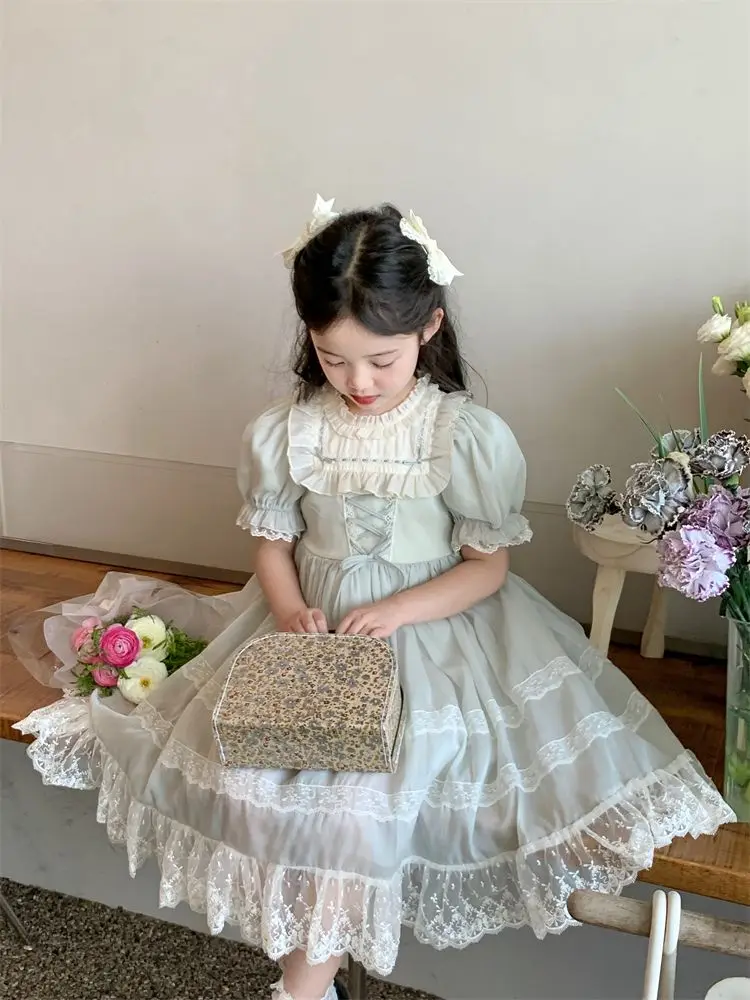 2 4 6 8 10 12 Years Girls Dress Sweet Lolita Style Lace Princess