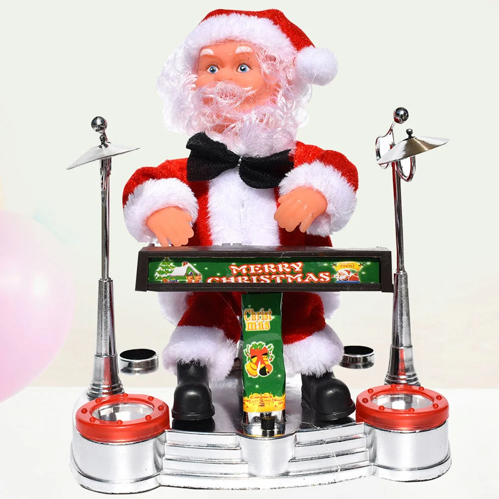 

Dancing Singing Santa Claus Decoration Playing Drum Christmas Musical Moving Figures Plush Without Ornaments