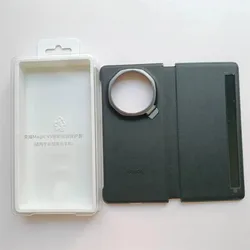 Enhanced Leather Flip Cover with Auto Sleep/Wake, Kickstand, and Lens Protection for Magic V5 (Black)