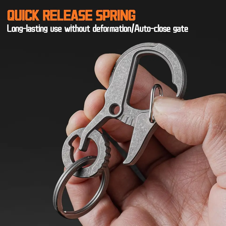 Labubu Doll Detachable Key Clip TISUR Titanium Carabiner Key