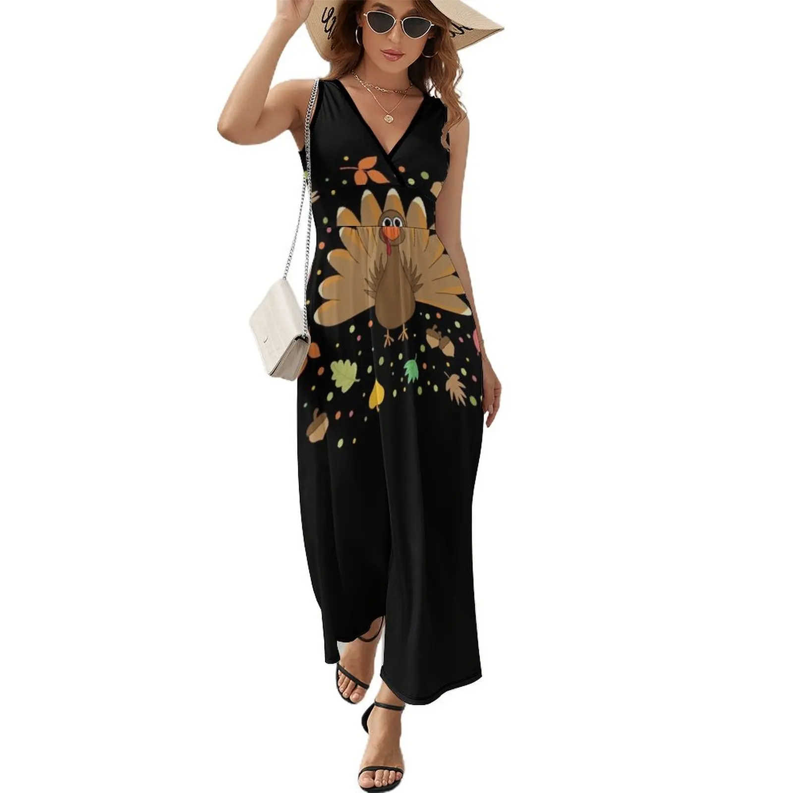 

Thanksgiving Turkey Sleeveless Dress sexy dress fairy dress Women's long summer dresses women 2024