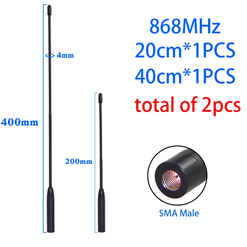 Support custom 2PCS LoRa module Antenna for Meshtastic 868MHz 915MHz soft antenna Omni high-gain whip antenna SMA head connector - Image 2
