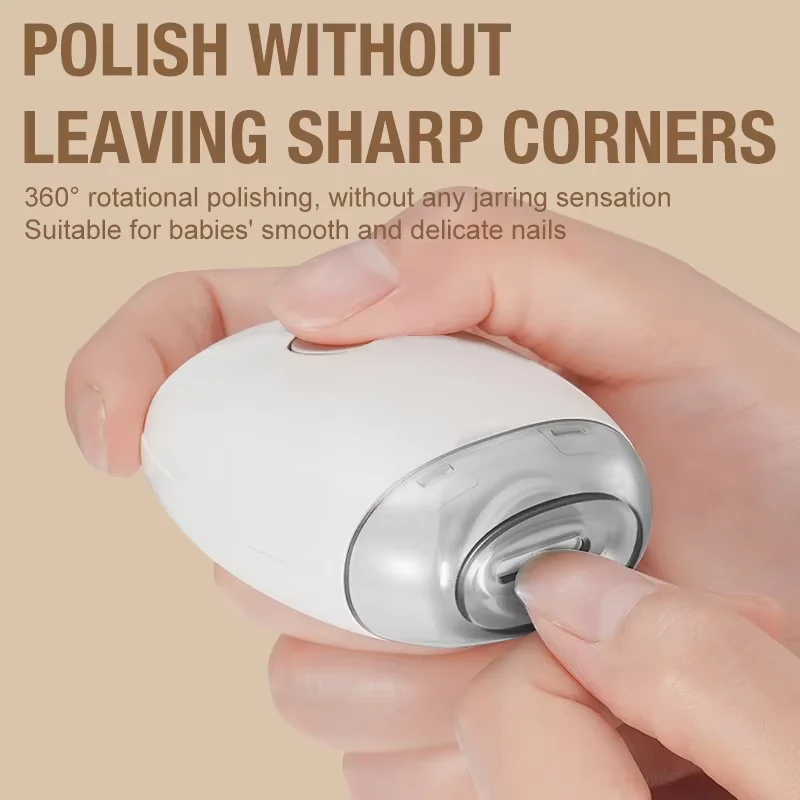 2 IN 1 Electric Nail Clipper Grinder With LED Light For Baby Adult Mini Manicure Tools