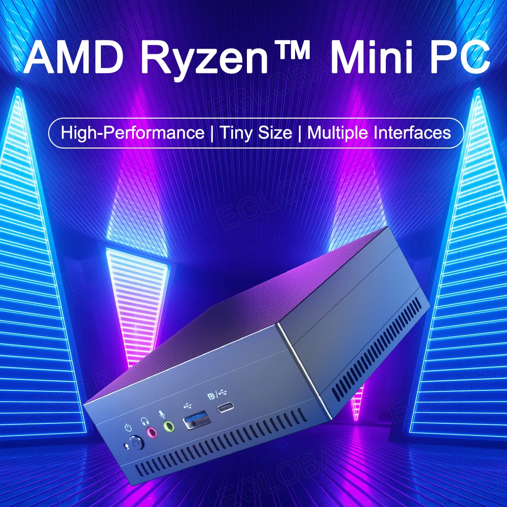 

EGLOBAL мини-ПК AMD Ryzen 7 Игровой Windows 10/11 DDR4 Ren3000 Настольный ПК USB WIFI 5 1000M AMD NUC компьютер для игр работа офисный ПК