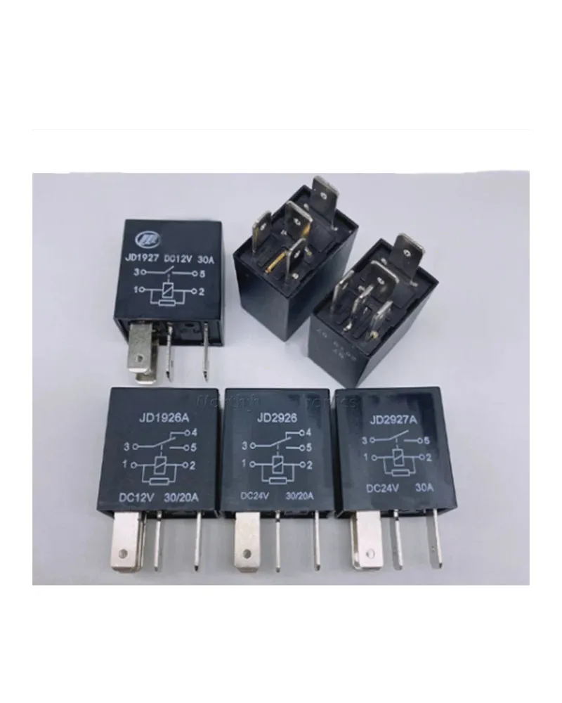 

Free shipping 10pcs/lot JD1927 JD1926A JD2927A JD1926 30A 12V24V 4/5PIN Relay