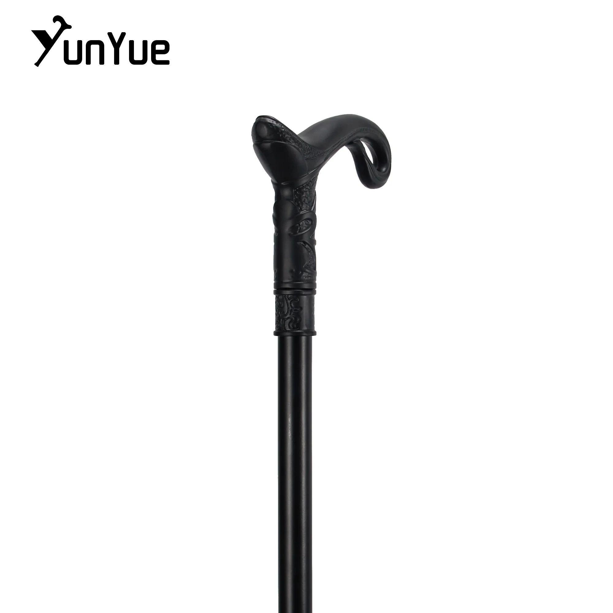 Matte Black Curve Line Type Walking Cane Lady Fashion Decorative Walking Stick Gentleman Vintage Elegant Cane Cosplay Props 93cm
