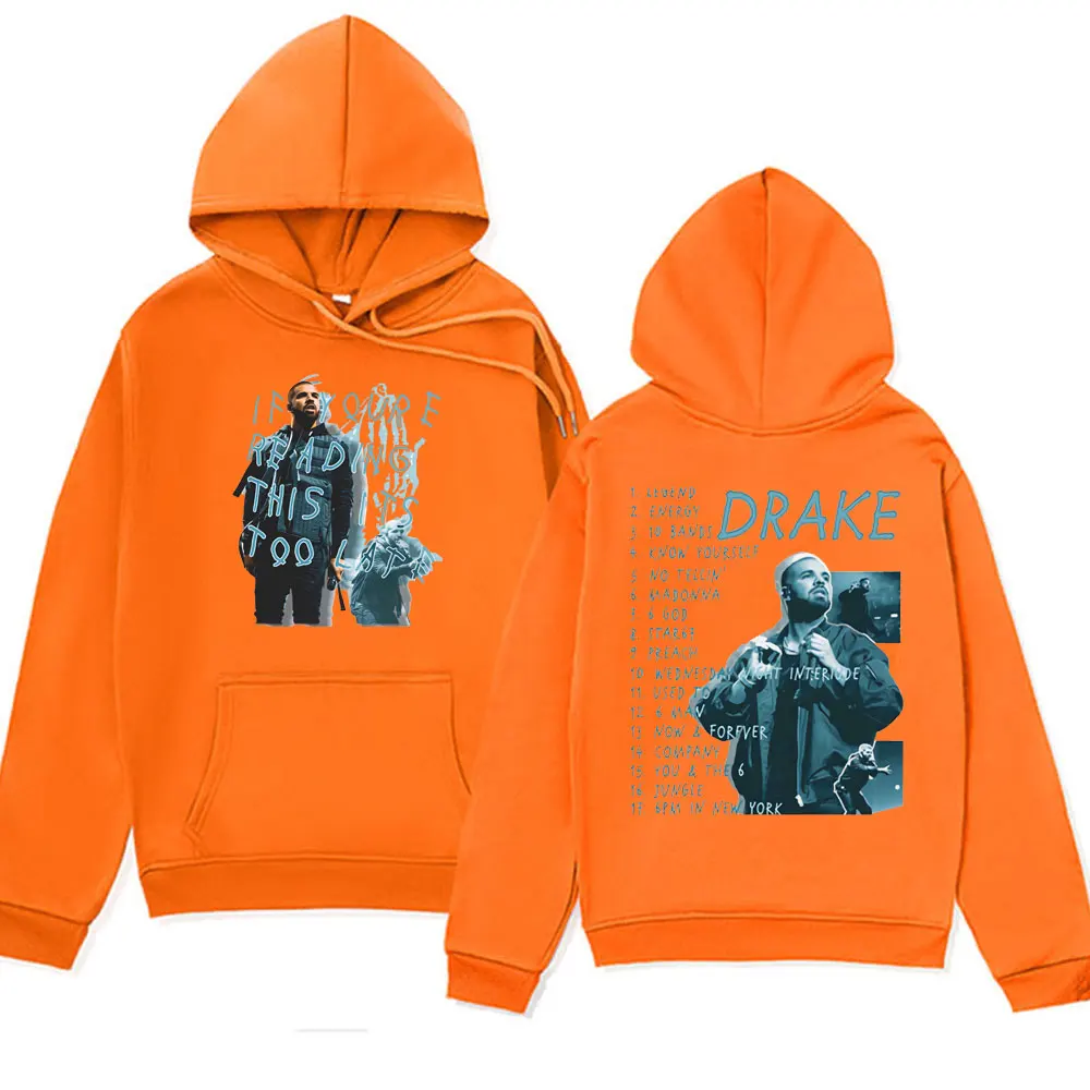 Rapper Drake If You're Reading This It's Too Late Graphic Printed Hoodies Men Women's Hip Hop Oversized Sweatshirts Unisex Tops