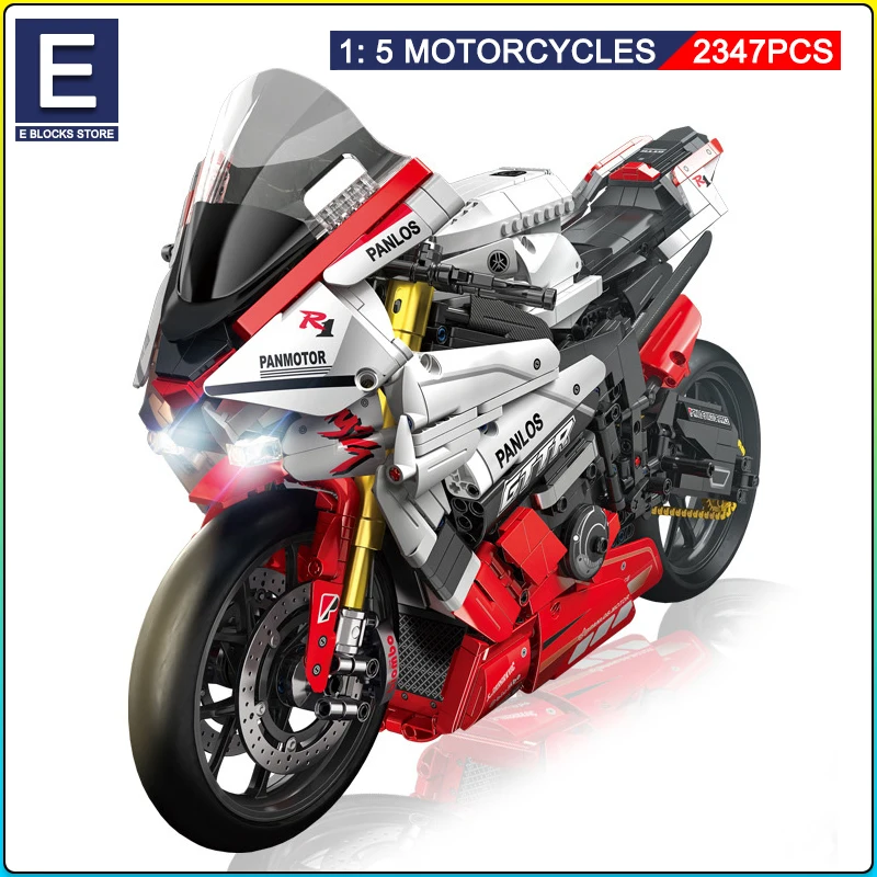 

Technical Expert City Racing Car Motorcycle Building Blocks V4S PH4 H2R R1 Motorbike With LED Light Bricks Toys For Kids Gifts