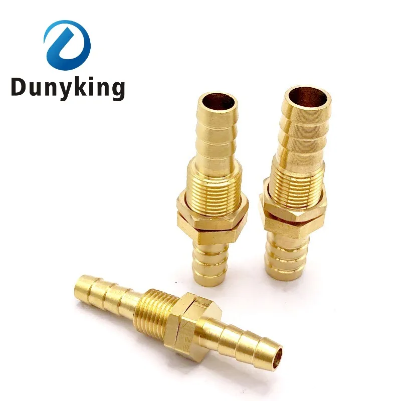 Pipe 6 8 10 12 14 16mm Hose Barb Bulkhead Brass Barbed Tube Pipe Fitting Coupler Connector Adapter For Fuel Gas Water Copper hose pipe fitting pipe fitting water pipe fitting