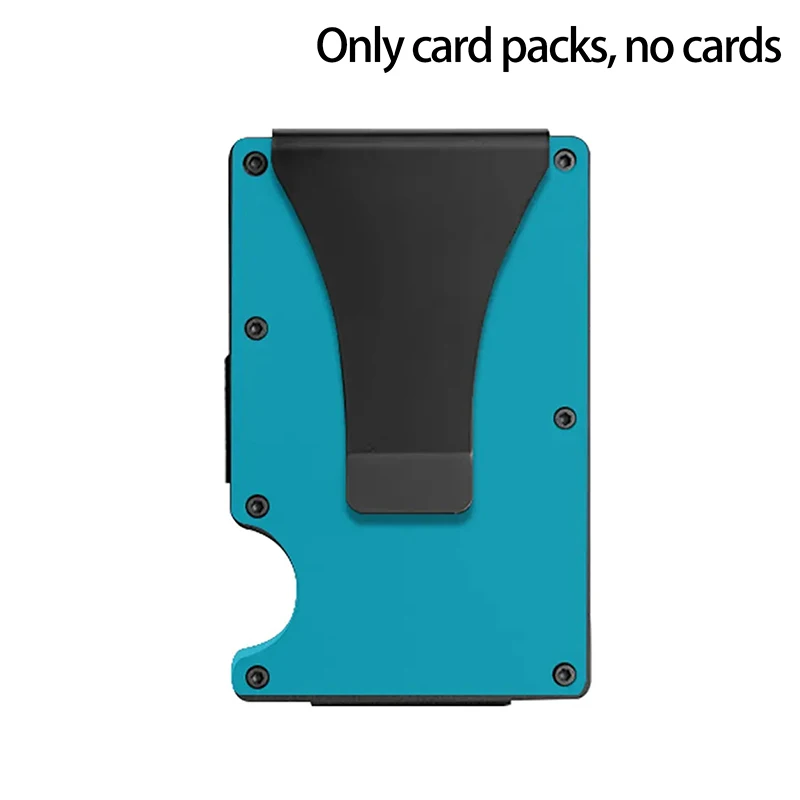 Sleek Unisex Minimalist Wallet - Slim RFID Blocking Card Holder with Removable Money Clip