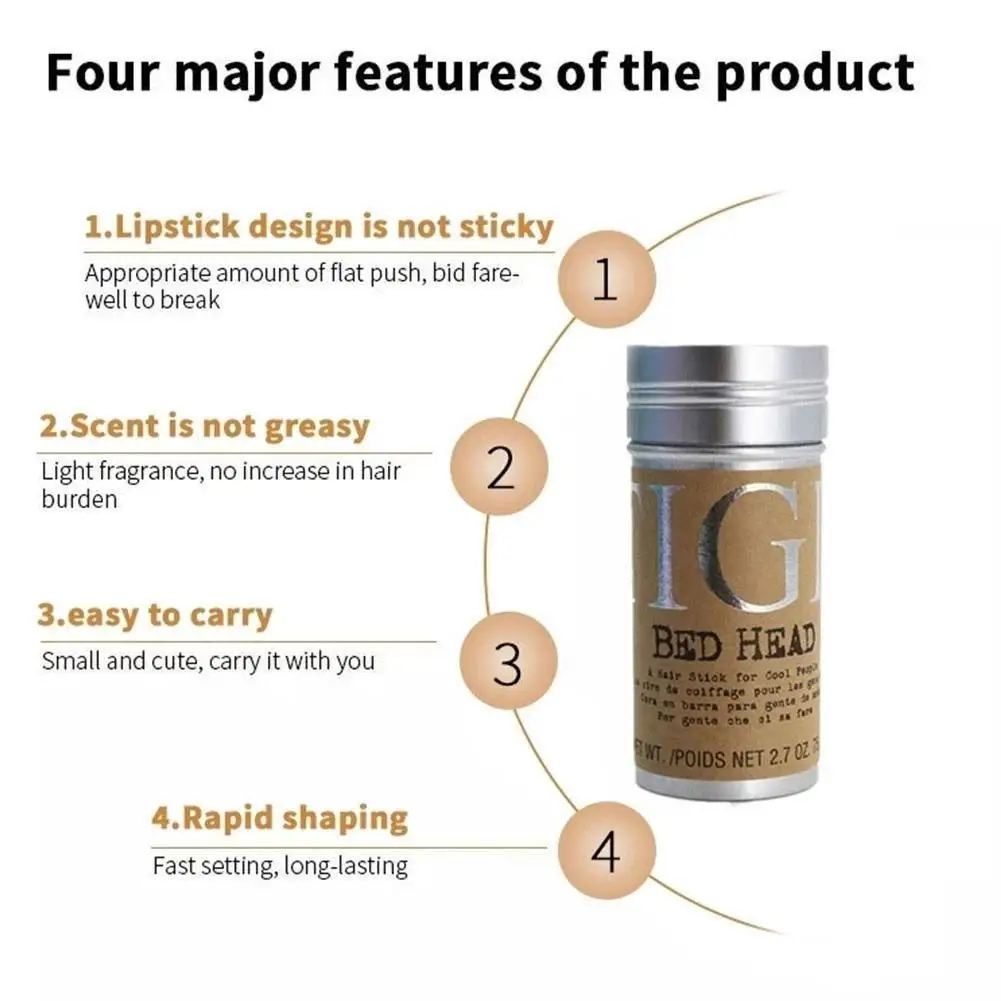 10PCS IKT 75g Strong Hold Hair Wax Stick For Hair Styling Wig Knots Healer Gel Stick Thin Baby Perfect Line