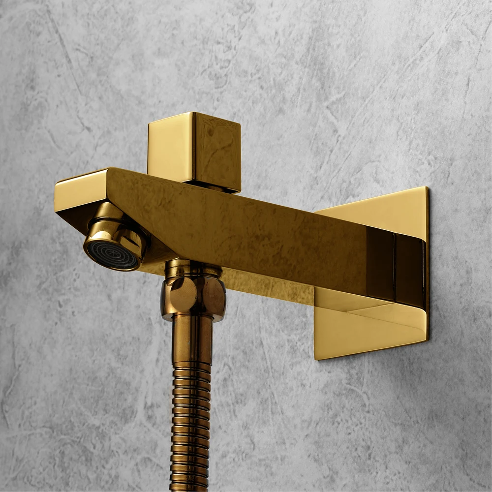 M Boenn Modern Golden Shower Faucet Set Bathroom Smart Concealed Thermostatic Mixer Ceiling LED Showers System Music ShowerHeads