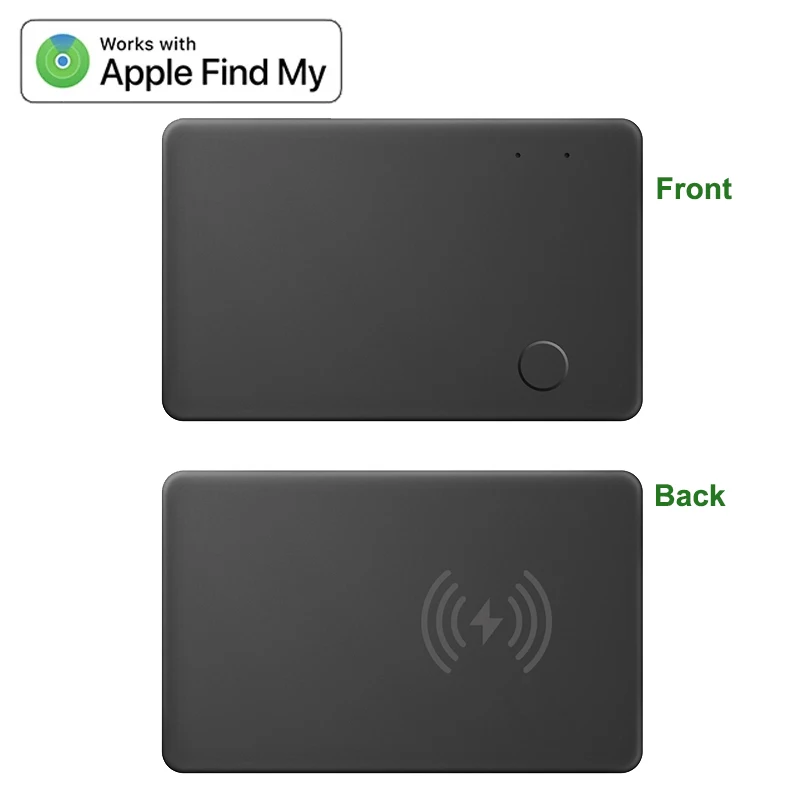 Wallet Tracker Card Rechargeable Wallet Finder Works with Apple Find My Item Sorter for Luggage Tags Phone (iOS Only)