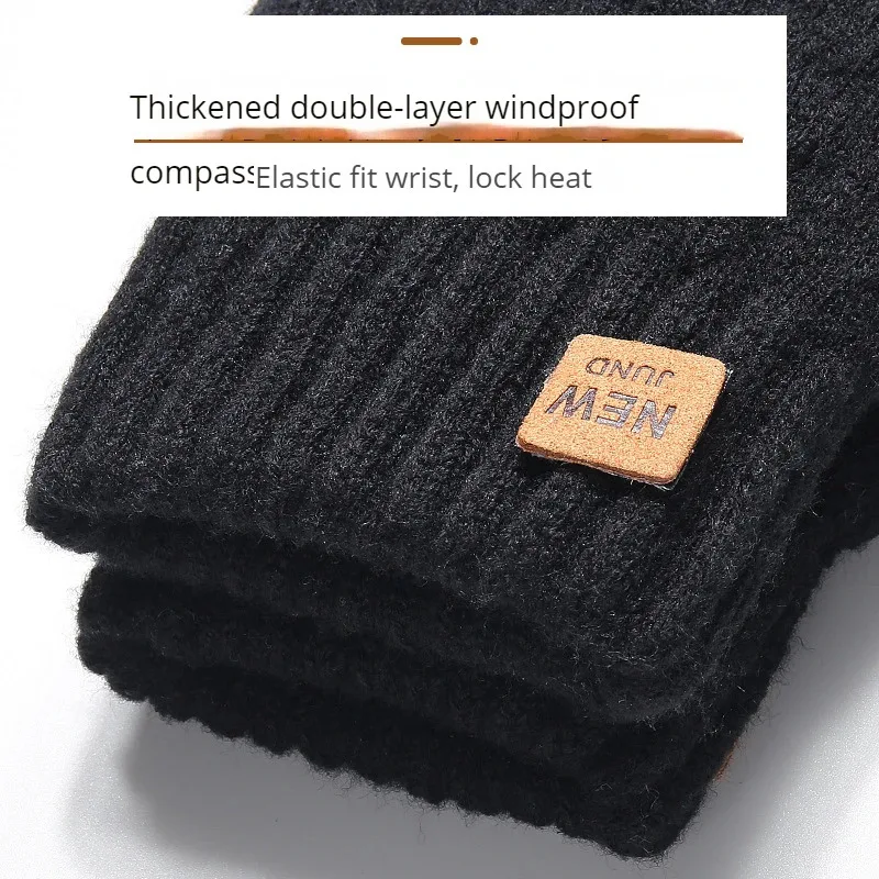Fleece Lined Fashion Warm Cable Knitted Winter Touch Screen Gloves