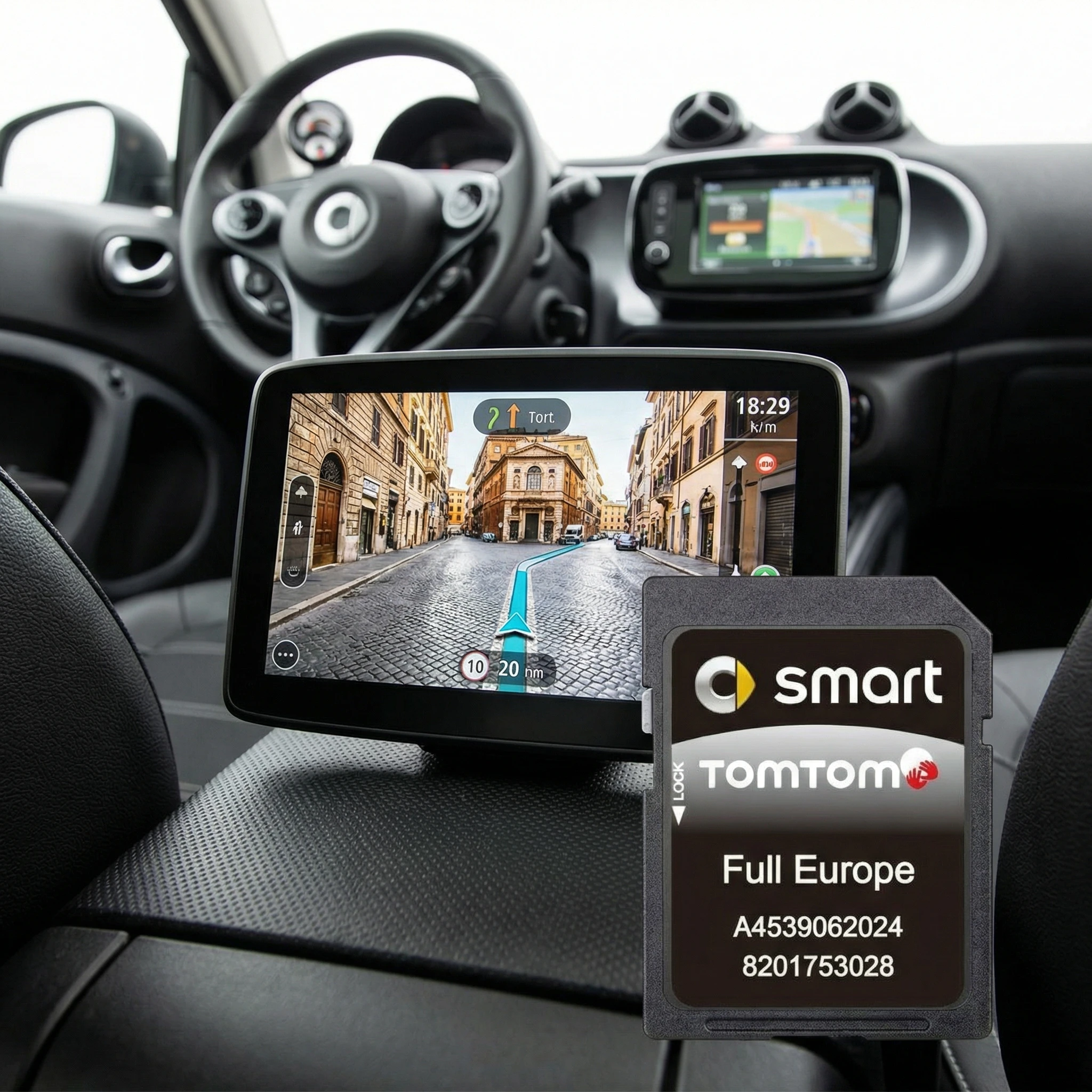 16GB SMART 453 SAT NAV MAP UPDATE /2025 UPDATE SD CARD EUROPE