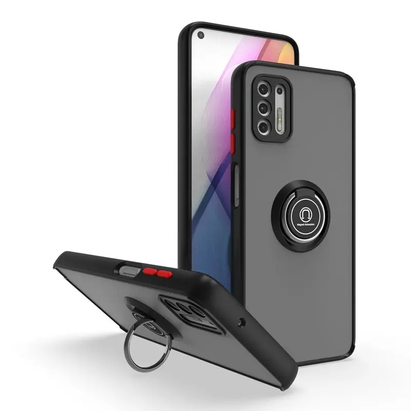 Durable Shockproof Matte Case with Car Magnet Ring Holder