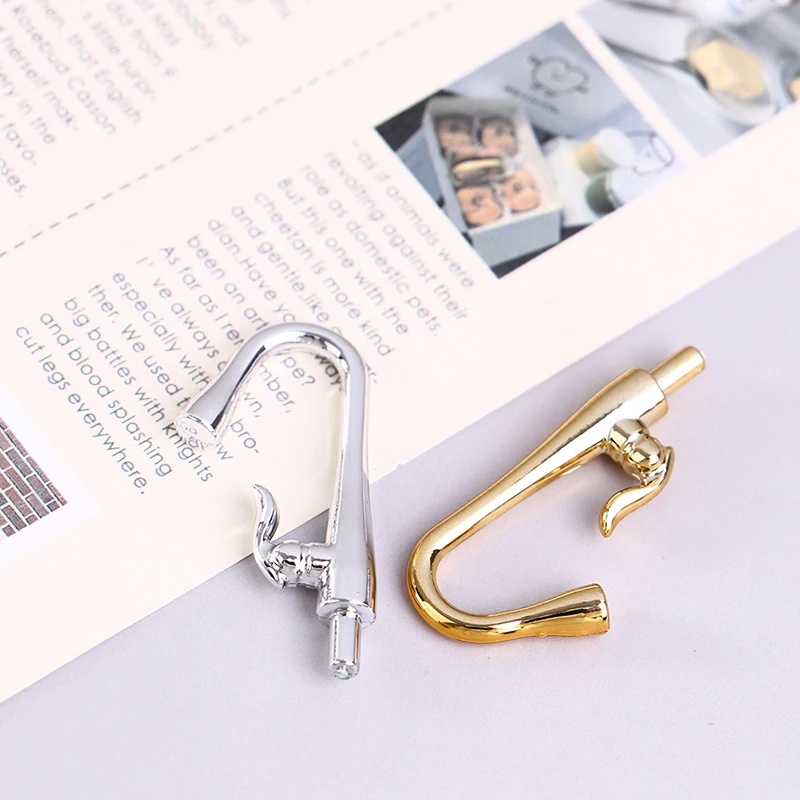 2Pcs/set 1:12 Dollhouse Miniature Bathroom Kitchen Furniture Accessories Faucet Tap Simulation Toys For Doll House Decor 2