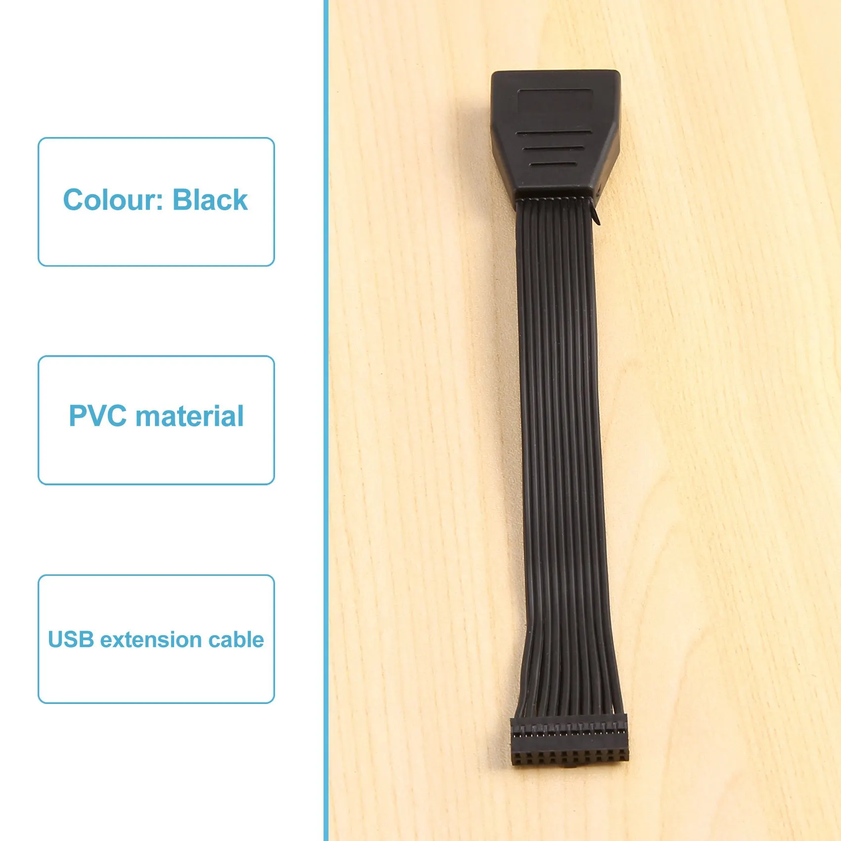 2Pcs Small Mini USB 3.0 19/20Pin Internal Extension Header Adapter Cable USB 20Pin Extension Cable for Motherboard 15Cm