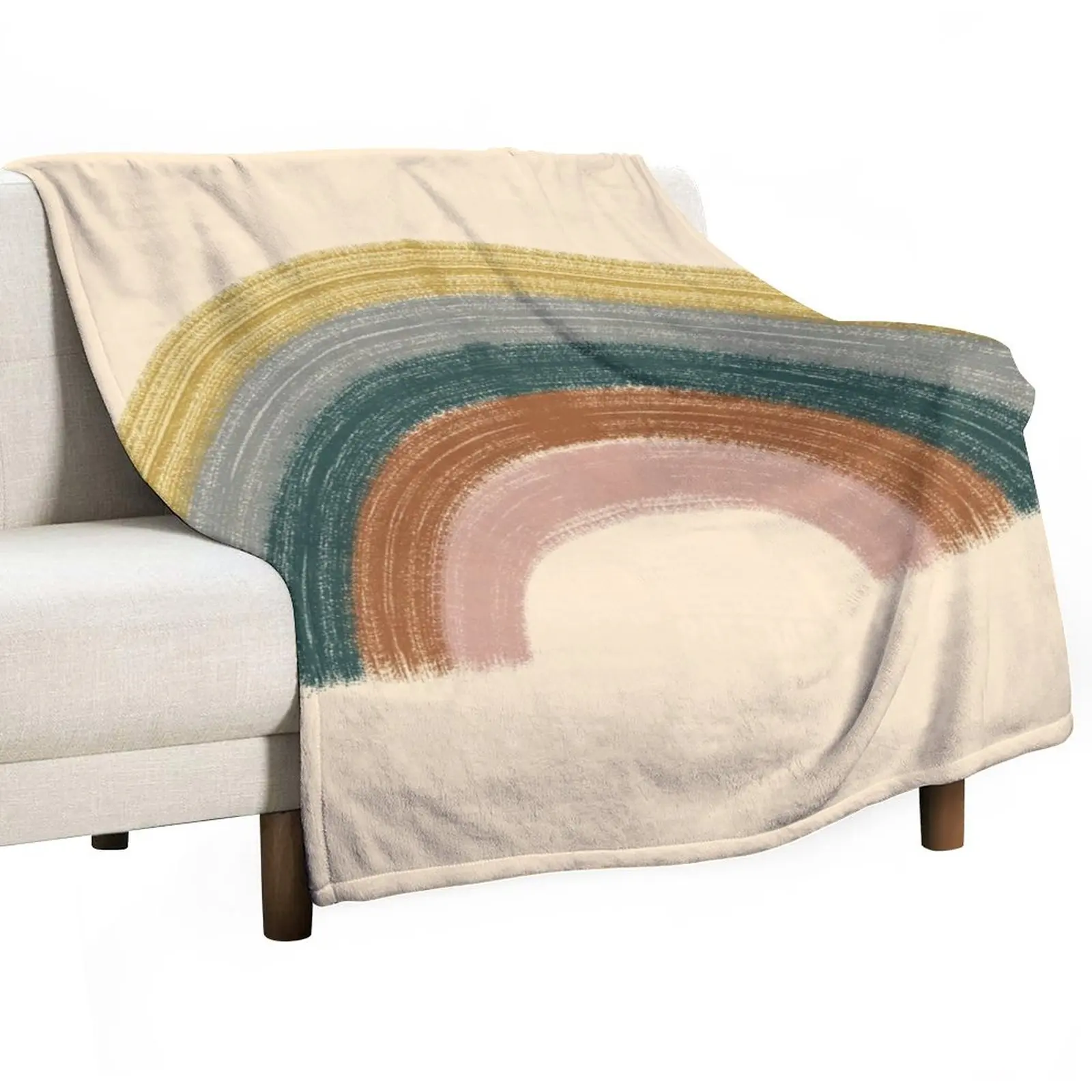 

Earth Toned Rainbow | minimalist organic abstract art Throw Blanket Extra Large Throw Blanket Soft Plush Plaid