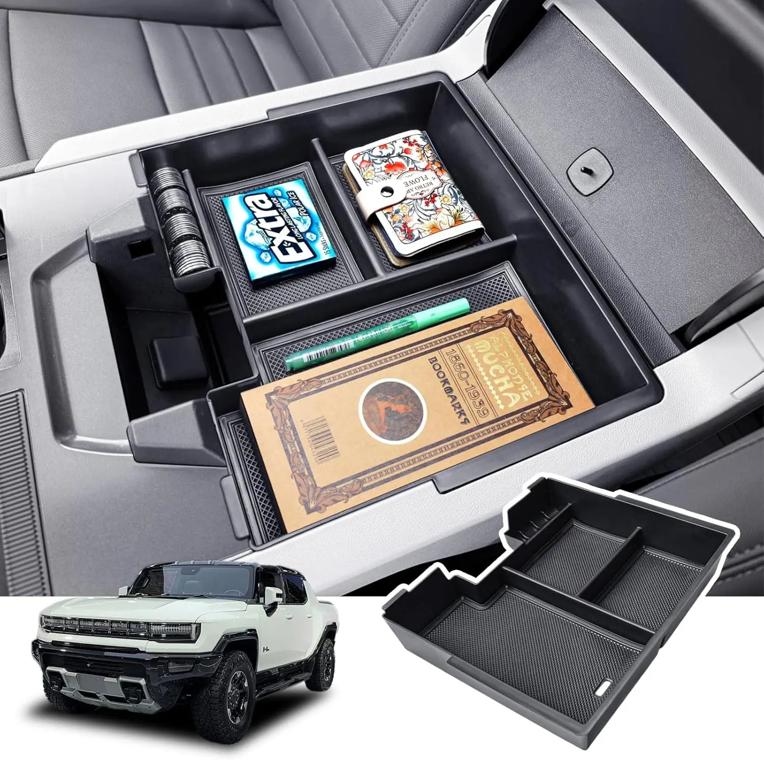 런로드 센터 콘솔 오거나이저 트레이 (2025 2024 2023 2022 GMC 허머 EV..