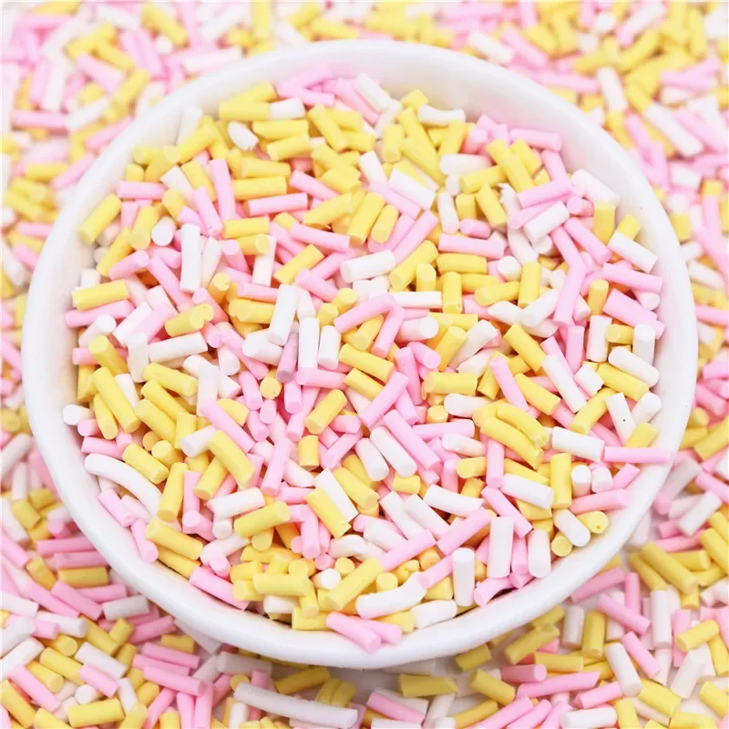 Vibrant Cylindrical Polymer Clay Slices for DIY Crafts and Slime Accessories