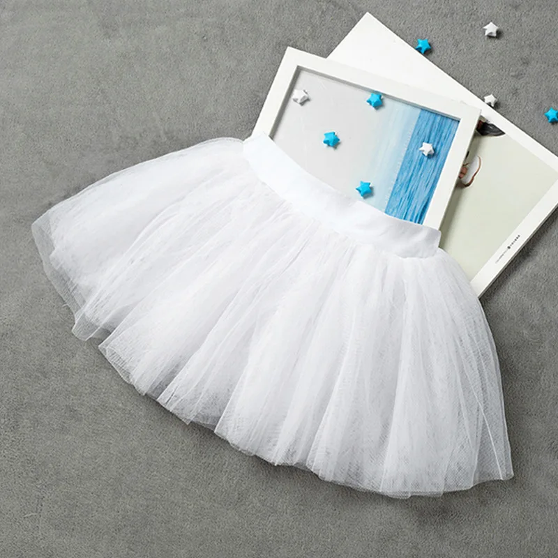 Hot selling girls tutu pink children's fluffy 4-layer soft