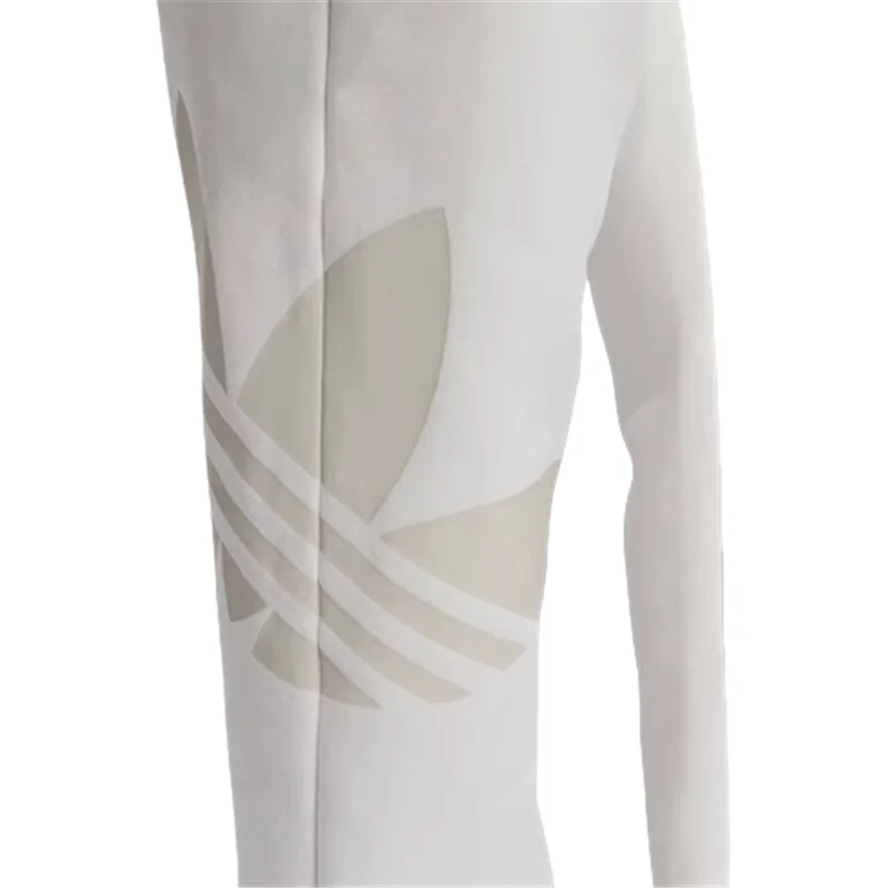 Adidas Clover 2024AW Knitted Elastic Waistband, Breathable Quick-drying Sport Trousers for Both Men and Women, JL8389 White 4 Adidas Clover 2024AW Knitted Elastic Waistband, Breathable Quick-drying Sport Trousers for Both Men and Women, JL8389 White 4