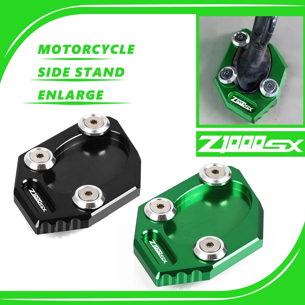 

For KAWASAKI Z1000SX 2011-2023 Kickstand Enlarge Plate Foot Side Stand Enlarger Extension Support Pad 2022 2021 2020 2019 2018