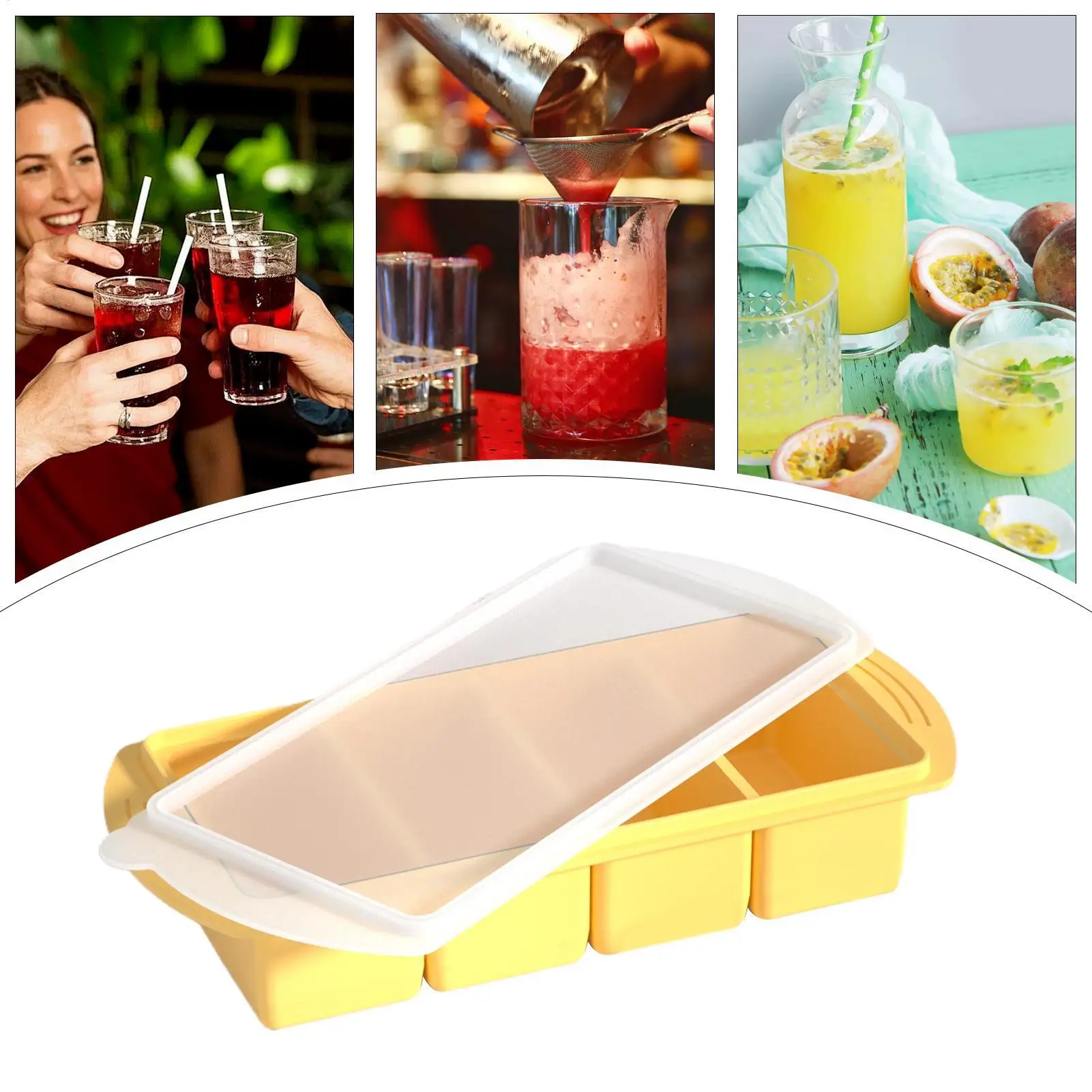 Description Picture 6 of itemFood Freezer Molds Silicone Portion Freezing Trays 4-Cavity Kitchen Container Hot Days Tool for Wine Champagne Restaurant
