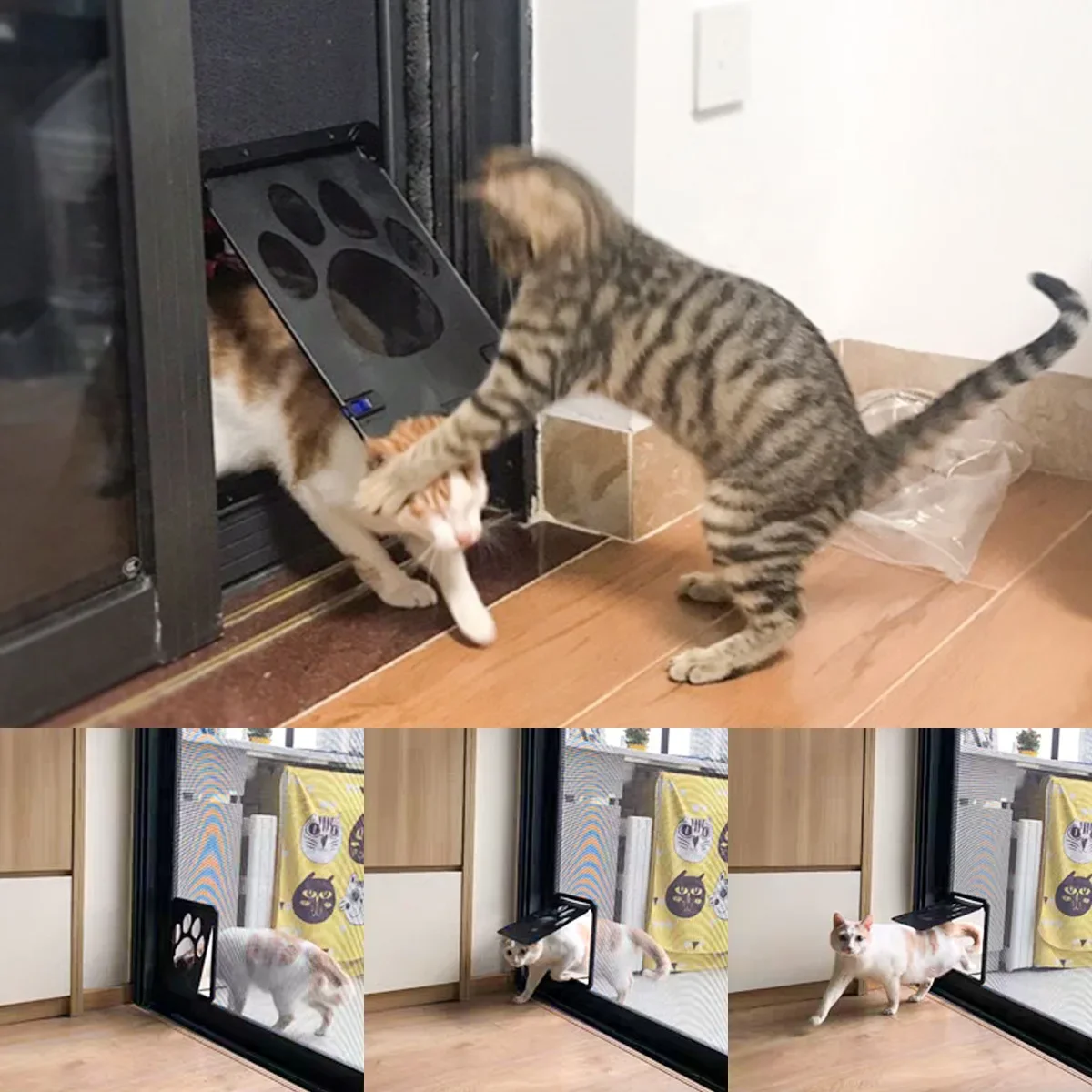 Pet Door Lockable Magnetic Screen For Outdoor Dogs Cats