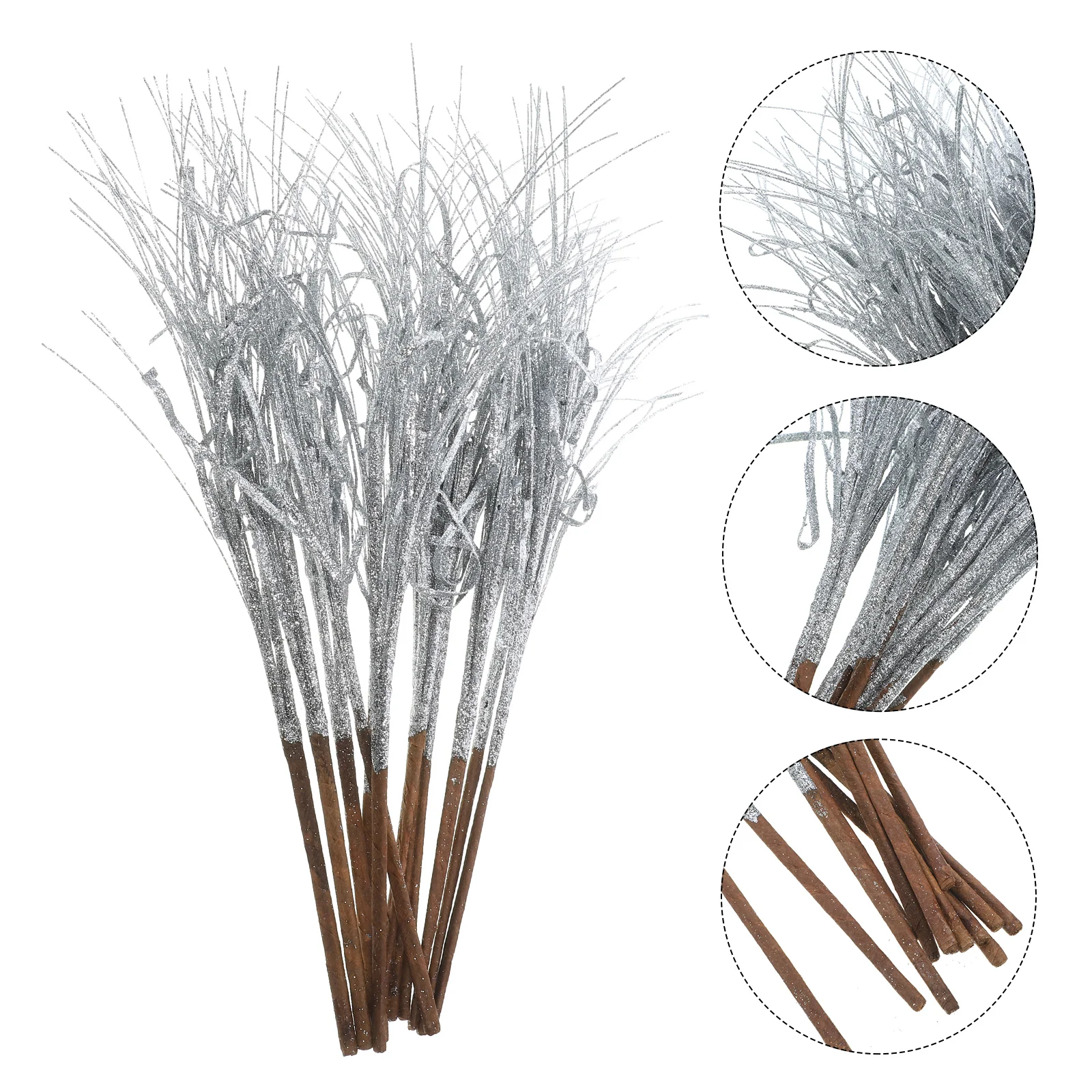 

12 Pcs Sequin Vase Decorative Glitter Stick Stems Tree Inserts Christmas Decorate Picks for Plastic Ornament Banquet