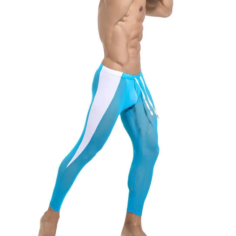 Mesh Breathable Fitness Training Capri Tights High Elastic Cycling Pants For Men