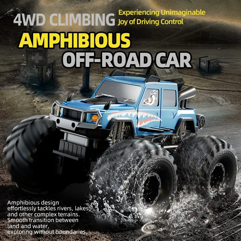 Coche RC en stock, King of Monsters, 4WD, Bigfoot, todoterreno, anfibio, resistente al agua, juguete de montaña para niños