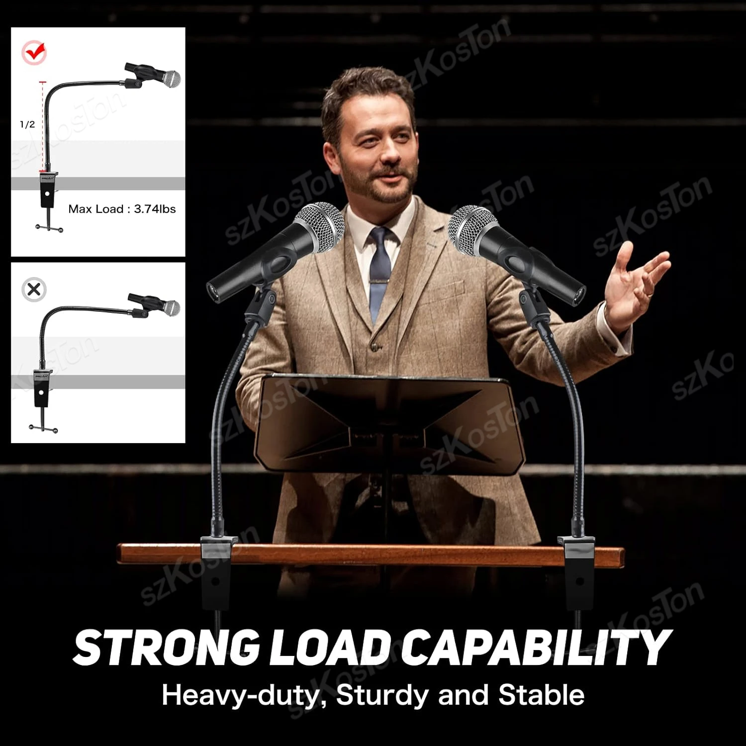 Desktop Microphone Arm Stand 30cm Flexible Gooseneck Mic Stand Phone Clip Holder microphone stand For Blue Snowball ice SM58 PGA48 Samson A6V K66