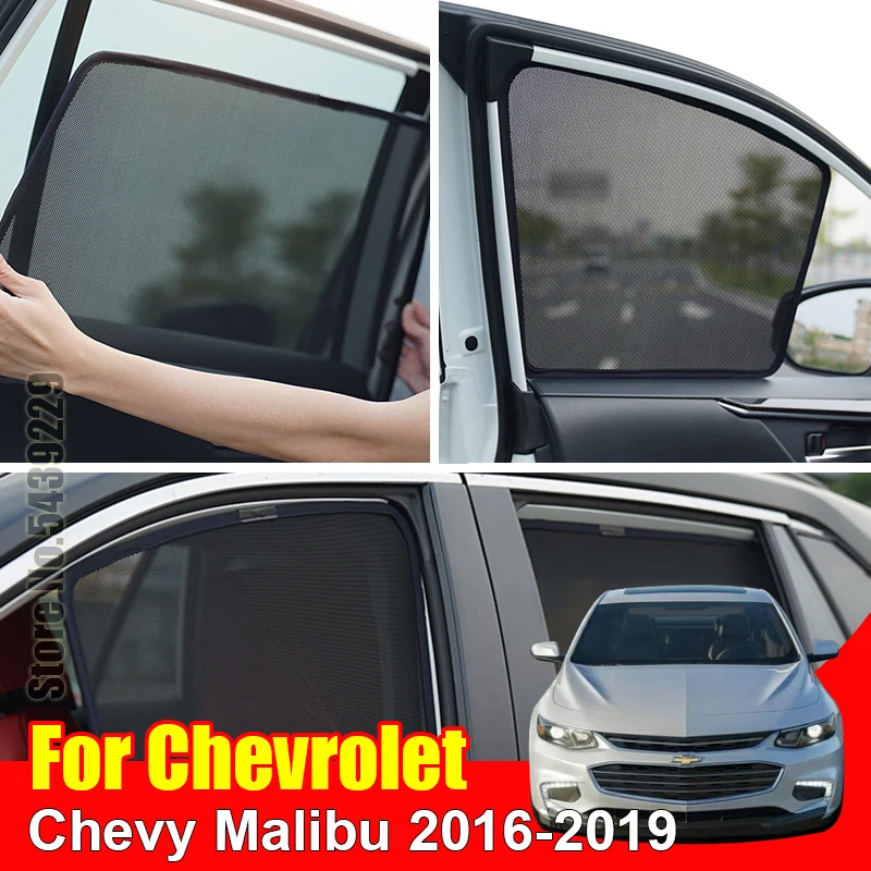 

For Chevrolet Chevy Malibu 2016-2019 Car Sun Visor Accessori Window Cover SunShade Curtain Mesh Shade Blind Custom Fit