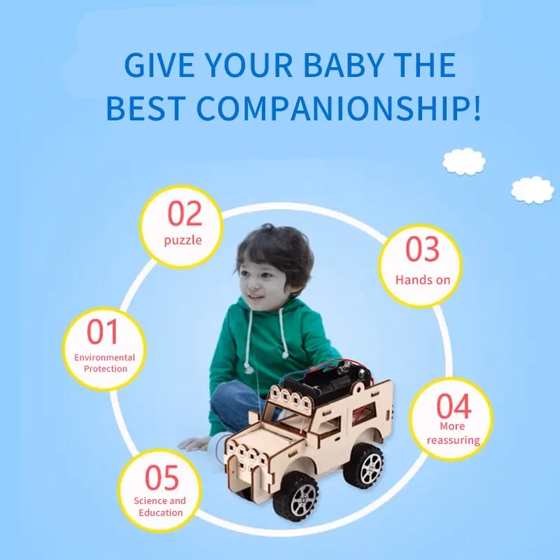 Electric Toy Model Innovative Technology Small Production Jeep for Student Scientific Experiment Handmade Diy